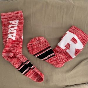 3/$15 VS PINK COLLEGIATE RUTGERS U CREW SOCKS